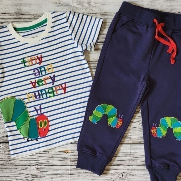 The Very Hungry Caterpillar T-Shirt and Jogger Pants Outfit NWT - Picture 3 of 12